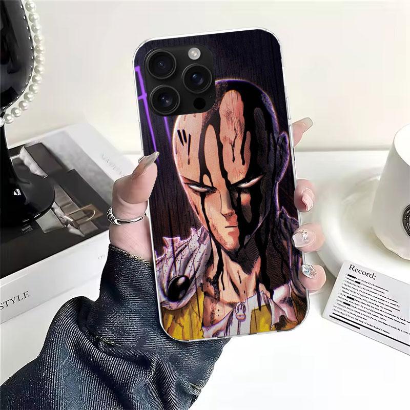 One P-Punch-Man Saitama King Soft Phone Case For IPhone 11 17 Air 16E 16 Pro Max 15 + 14 Plus 13 Mini 12 Apple 7 SE 8 Fundas Coq