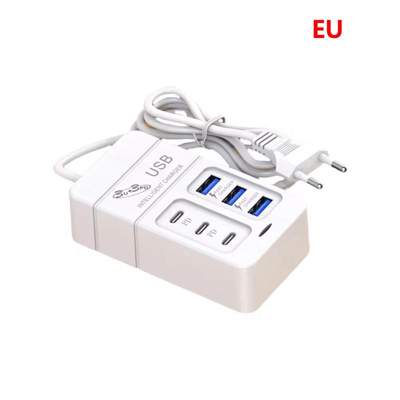 6 портов USB быстрая зарядная станция 35 Вт PD Type C быстрая зарядка настенные зарядные устройства USB концентратор адаптер EU US вилка
