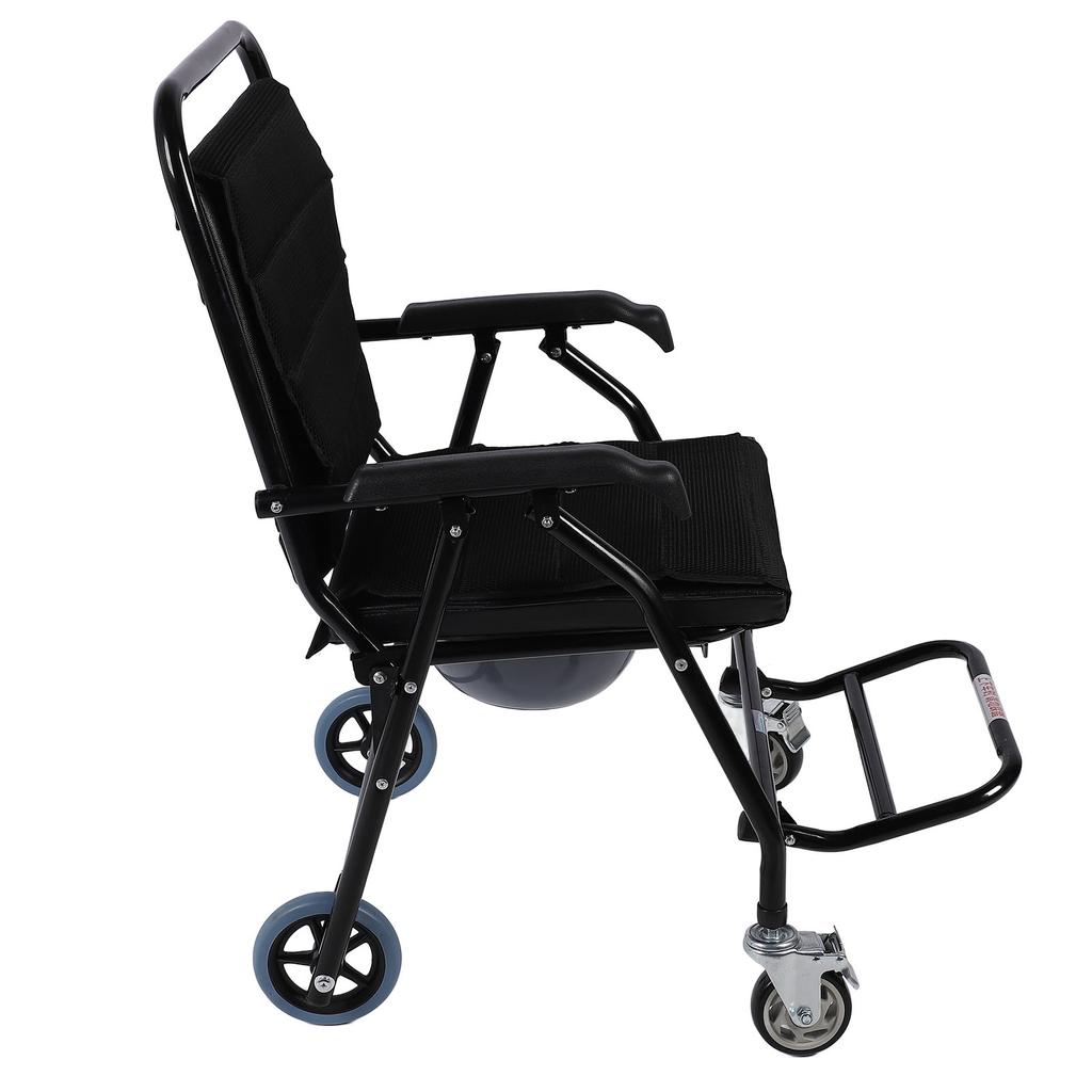 Стул-туалет с колесами, утолщенная подушка, складной стул-туалет с ведром для пожилых людей дома