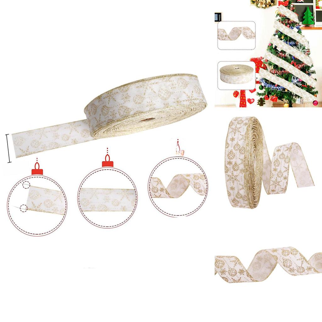 Праздничная рождественская декорация Пудровая лента с принтом для изготовления бантов и рукоделия