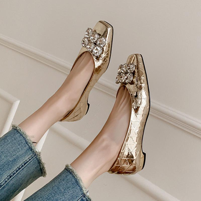 Spring New Fashion Genuine Leather Women Pumps Square Toe Shoes Party Shoes Slip On Mule Outwear Sexy Pointy Toe Textured Shoes