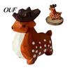 Creative Holiday Gifts for Friends Hand-Carved Basswood Deer Figurine, Retro Forest Style Animal Statue, Cute Desktop Decorations Office Smooth