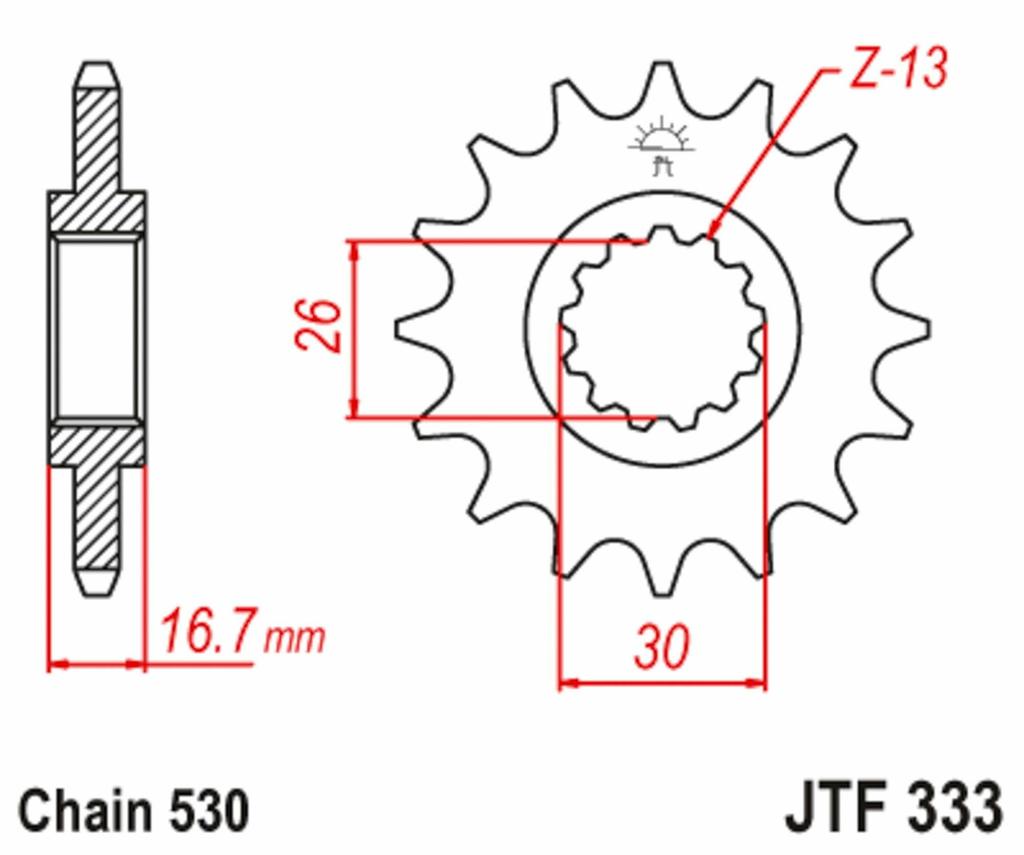 Honda Cbr 954 929 1000Rr Front Drive Sprocket (Jtf333 Sunf-522) - 15T-530