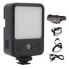 Camera Video Light with Built In Microphone 49 LEDs 6500K Rechargeable Portable Photography Lighting for Vlog Live