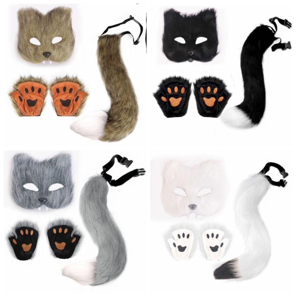 Plush Halloween Animal Cosplay Props Mask Animal Cosplay Props Halloween Cosplay Accessories Party