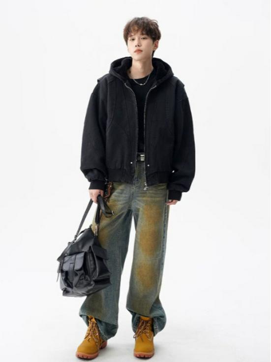 Мужская зимняя рабочая куртка Zuo Shan из плотного стираного велюра, утепленная