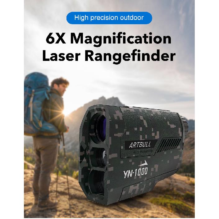 Hot Sale YN-1000Camouflage laser rangefinder telescope for hunting, outdoor height measurement, angle measurement, and distance measurement1000m