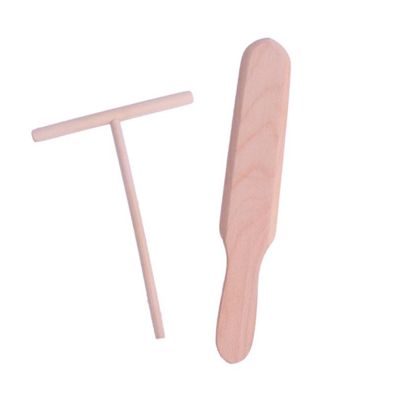 Набор кухонных инструментов для блинов и фруктов: Деревянные грабли и скребок