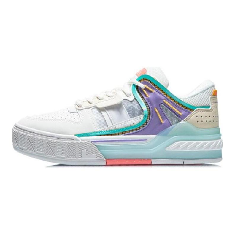 Кеды для скейтборда Li Ning Morning Glow Женские Низкие Снежный/Светло-Лотосовый Фиолетовый AGCR192-3