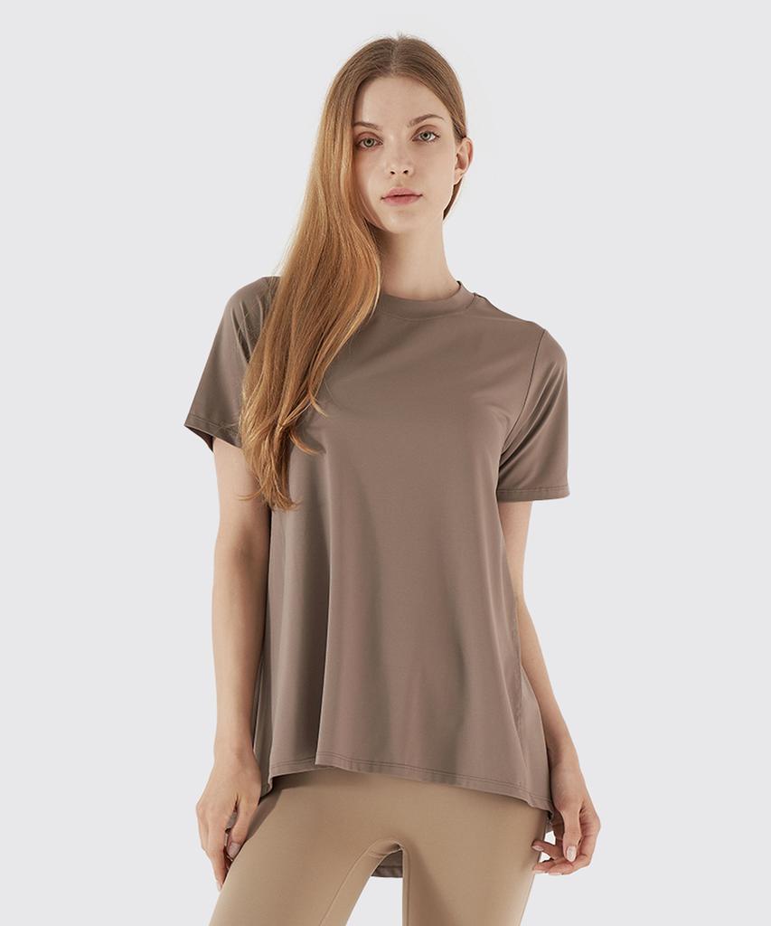 NOKJOK Frilly Loose Fit Short Sleeve T-Shirt Running Yoga Wear Pilates Wear (Type B)