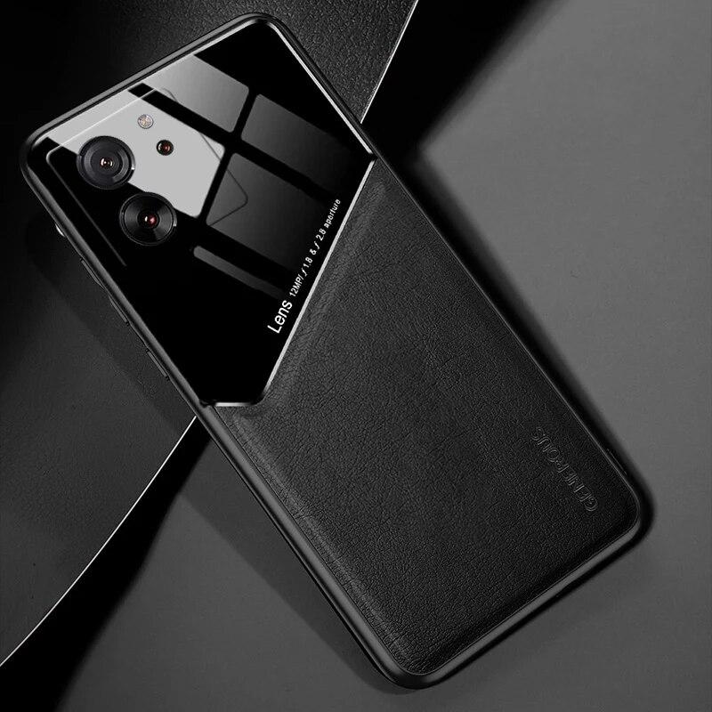 Силиконовый чехол для телефона Xiaomi 13T Pro 5G, роскошный защитный чехол для объектива, магнитный кожаный автомобильный магнитный противоударный чехол