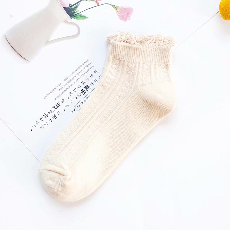 Корейские милые носки для женщин с кружевными оборками, мягкие хлопковые носки для пар студентов