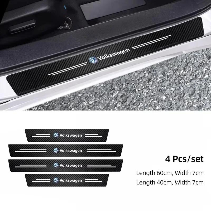 Car Door Sill Scratch Resistent Stickers Threshold Pad For VW Polo Arteon Tiguan Golf Touareg GTI Amarok Transporter Caravelle