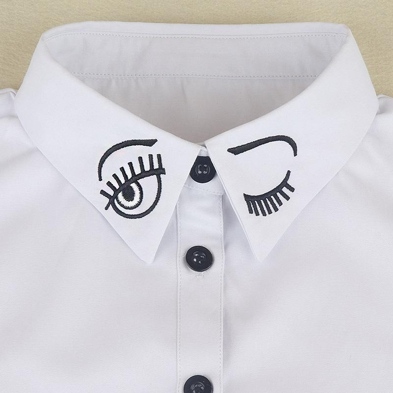 Fashion Women Detachable Collar Shirt Fake Collar White Decoration Ladies False Collar Necklace Dress Lapel Blouse Top