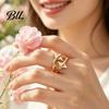 Metal Finger Ring Adjustable Open for Men Women, Golden Silver Plated Statement Ring, Non Tarnish Alloy Jewelry Gift Him Her Women