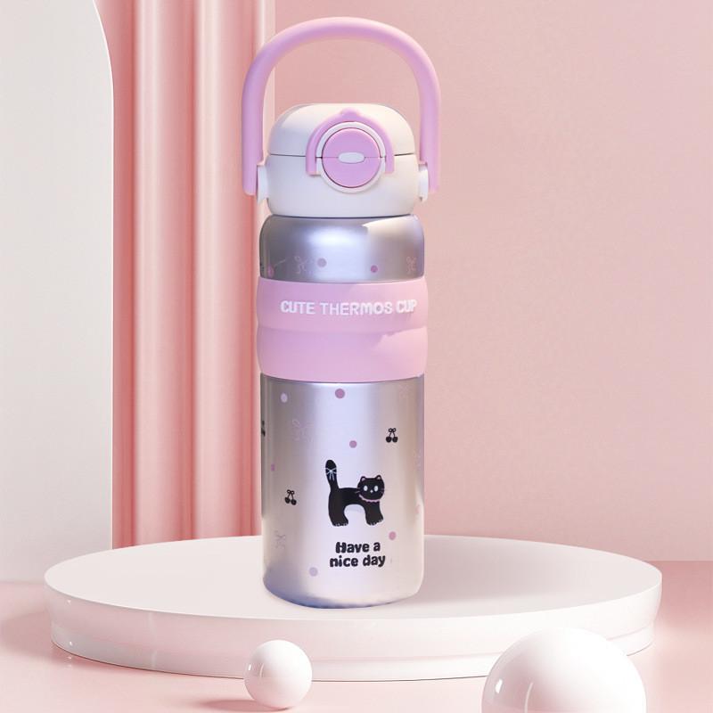 Starry Bear Travel Mug With Vacuum Insulation And Double Drinking Lid For Outdoor Use