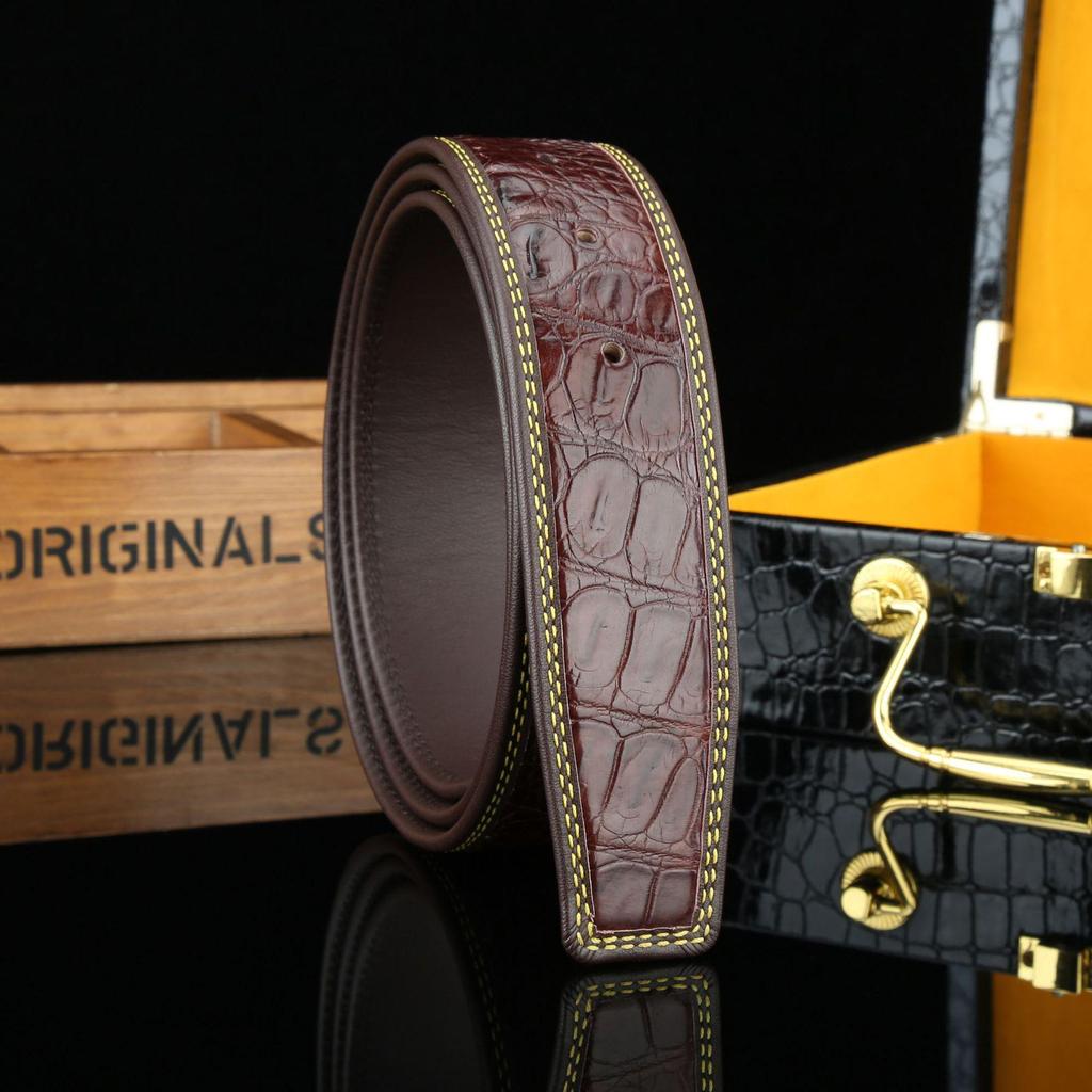 Ремень из натуральной крокодиловой кожи, устойчивый к растяжению, повседневный, универсальный, деловой стиль, ширина 3,8 см