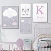 Nordic Custom Personalize Name Cartoon Unicorn Wall Art Canvas Painting Poster Picture For Nursery Kids Girl Room Home Decor