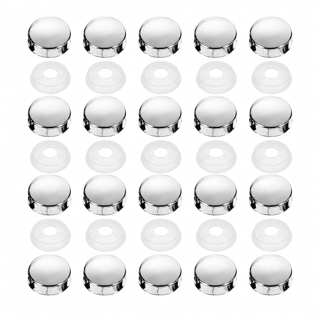 20 Pairs License Plate Screw Caps with Washers, Black Plastic License Plate Bolts, Universal Anti-Theft Licenses Plates Frame Screw Cover Caps for