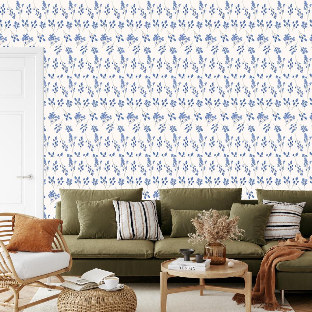 Lavender White and Light Gray Wallpaper for Living Room and Bedroom 50x1000