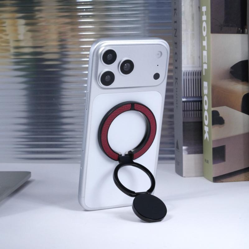 Strong Double Sided Magnetic Multifunctional Car Phone Stand Leather Texture
