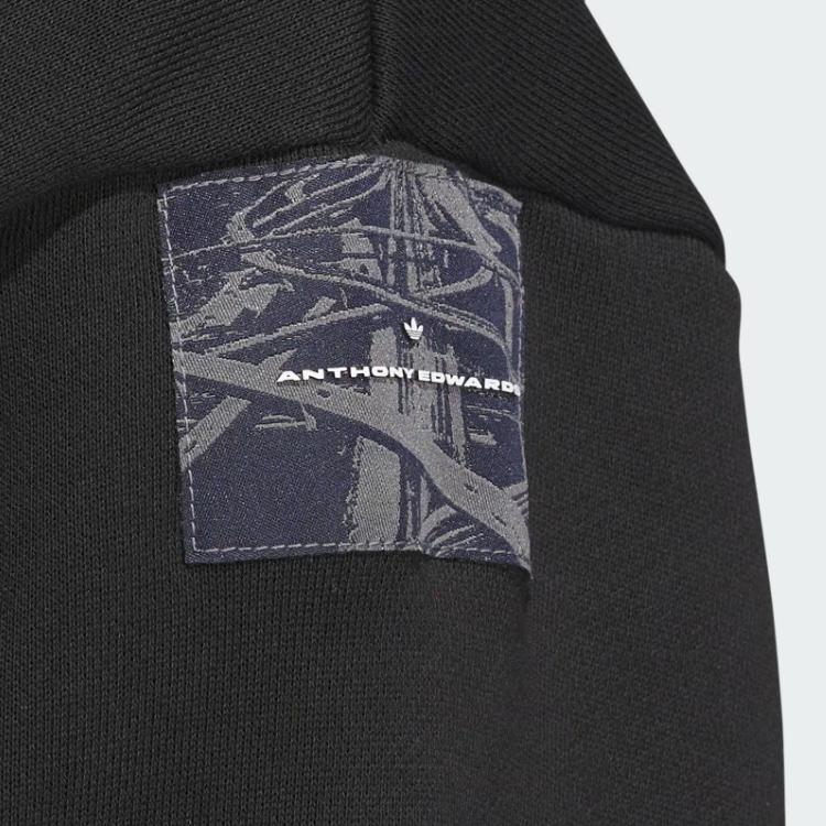 adidas Баскетбольная толстовка Anthony Edwards Series с логотипом и круглым вырезом, с длинными рукавами, мужская толстовка черного цвета IW8060