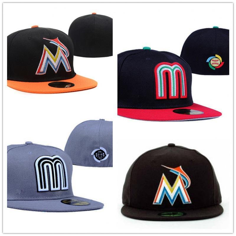 [Florida Marlins] LA Закрытая Шляпа от солнца Шляпа от солнца Шляпа для пары Вышитая Шляпа Полностью закрывающаяся Бейсболка