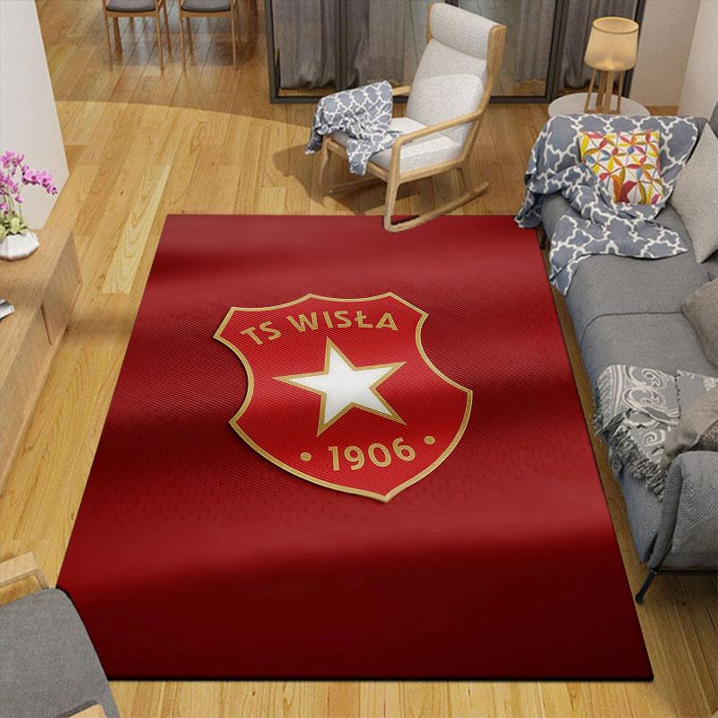 Wisla Krakow Flannel Printed Carpet, Home Sofa Decoration for Living Room & Bedroom, Non‑Slip Play Flannel Floor Mat for Game Room