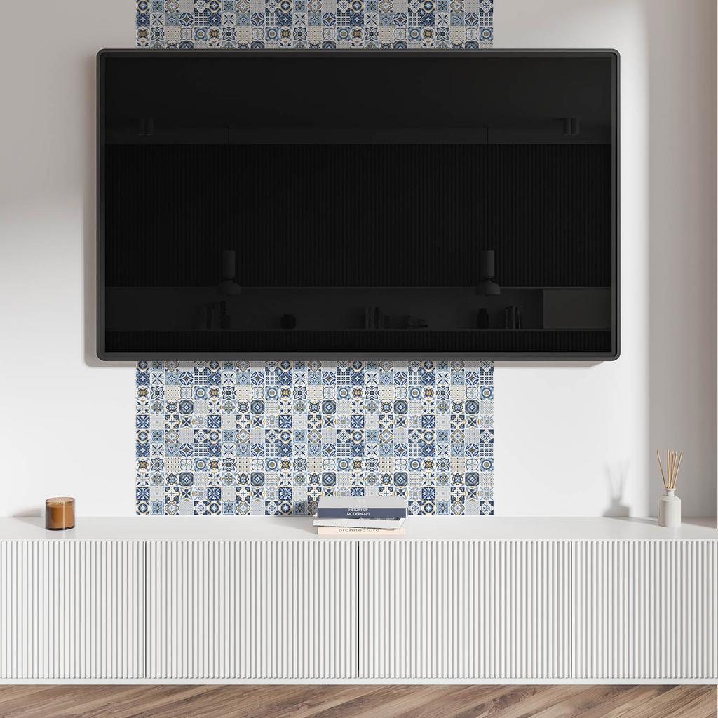 Set of PVC Tiles with Decor for Kitchen or Bathroom Decorative Tile Patterns 20x20x20 cm