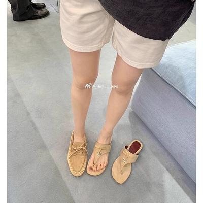 Виноградная мать тот же французский темперамент шлепанцы с перемычкой между пальцами сандалии на низком каблуке женские с круглым носком бахрома повседневные универсальные на плоской подошве шлепанцы