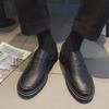 Black Small Leather Shoes Men's British Style Student Versatile Soft Leather Korean Version College Style Japanese Thick-soled Young Men's Leather