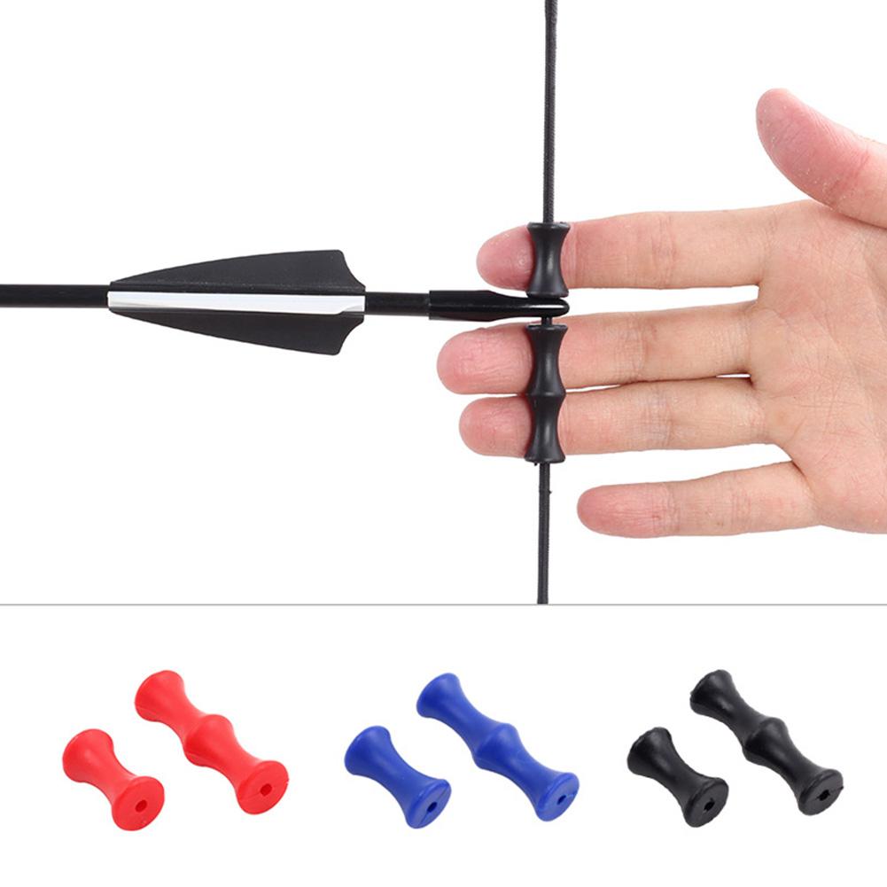 Защита пальца для стрельбы из лука Мишень Тетива для рекурсивного лука Мягкий силиконовый протектор Снаряжение Быстрый выстрел Защита пальца
