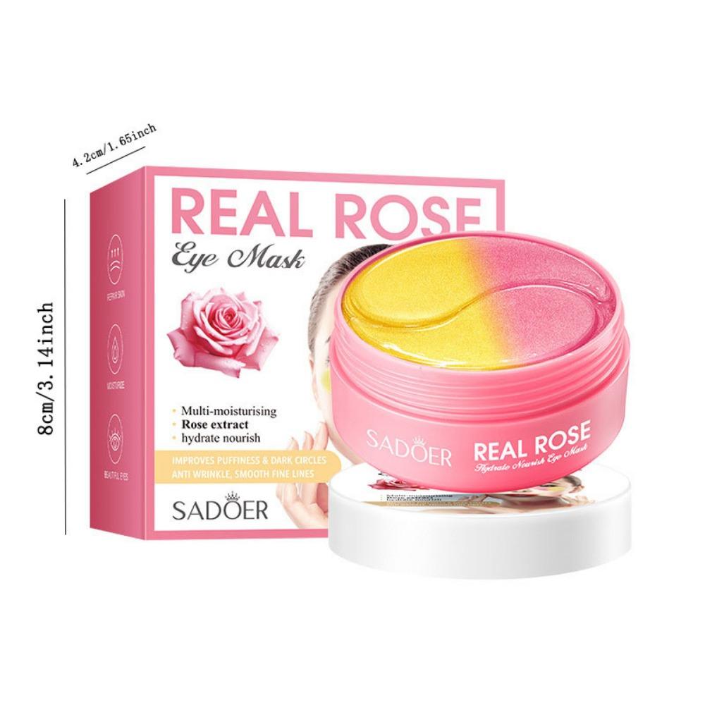 60 шт. Маска для глаз с коллагеном и кристаллами розы, черники, авокадо, от темных кругов и мешков под глазами, укрепляющая и увлажняющая, для ухода за кожей