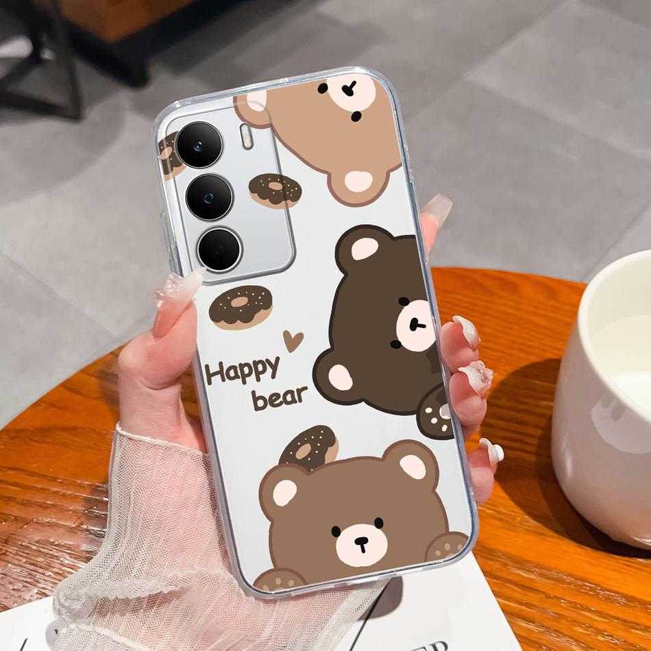 Чехол для Realme C71 4G с цветными узорами, прозрачный силиконовый бампер из ТПУ для Realme C 71 RealmeC71, противоударный