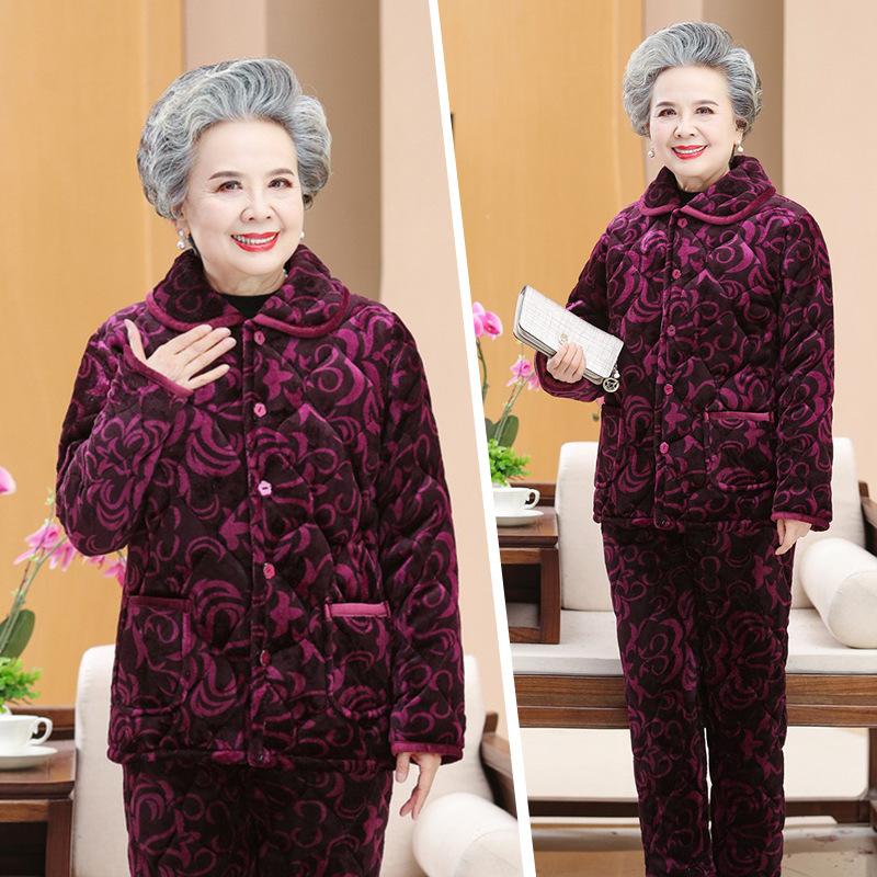 Зимний пижамный комплект Женское утолщенное термобелье Домашняя одежда комплект из двух предметов
