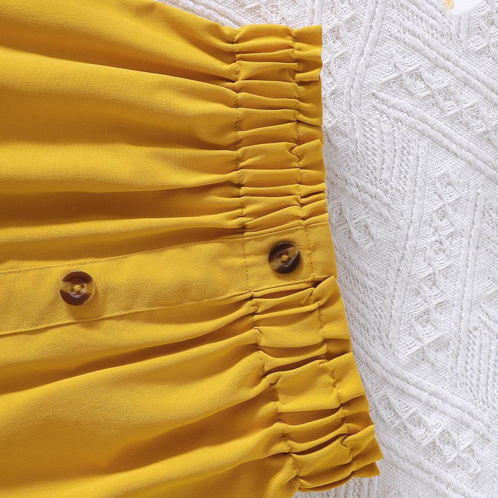 Детская одежда для детей 2-8 лет, новый комплект для девочек на весну и лето, рубашка + юбка-полукомбинезон