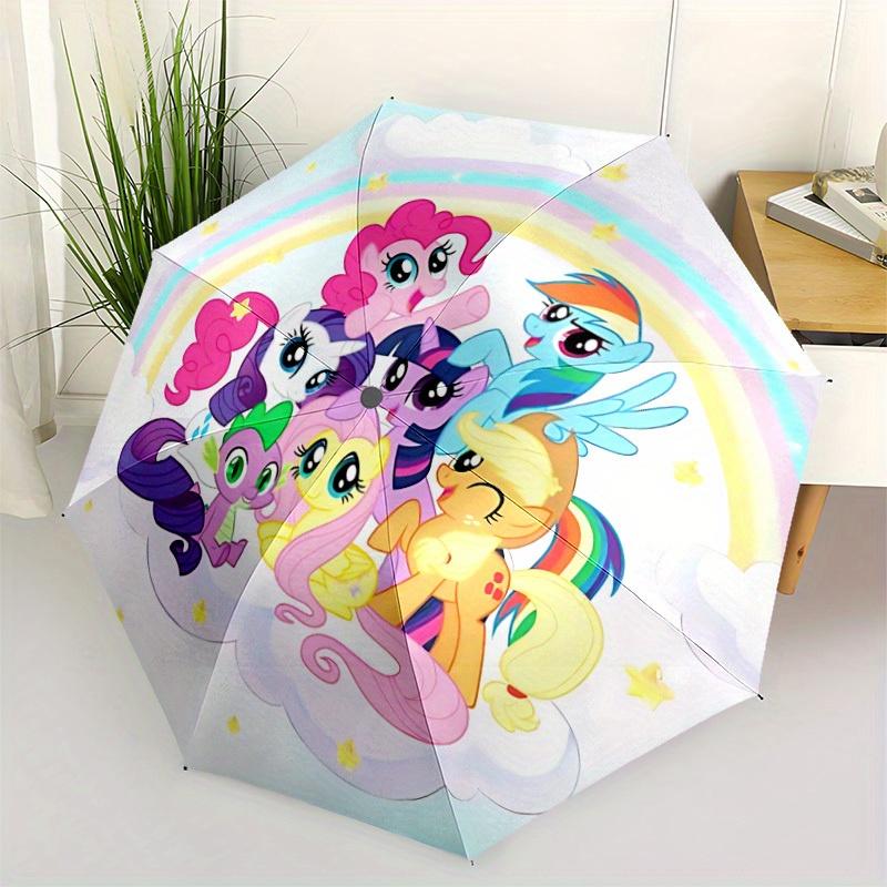 1 шт. My Little Pony Автоматический Открывающийся/Закрывающийся Складной Портативный Милый Уличный Зонт со Структурой из 8 Ребер для Женщин/Мужчин, Всесезонное Использование 0901084