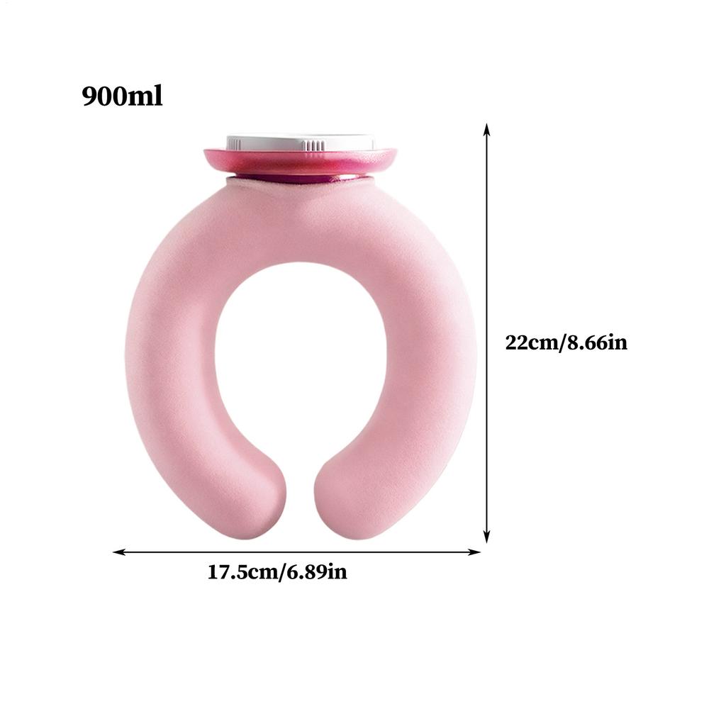 U Shape Hot Water Bottle Leak Proof Safe Pillow Hot Water Bottle for Neck for Women Family Home Office Study Travel Commute