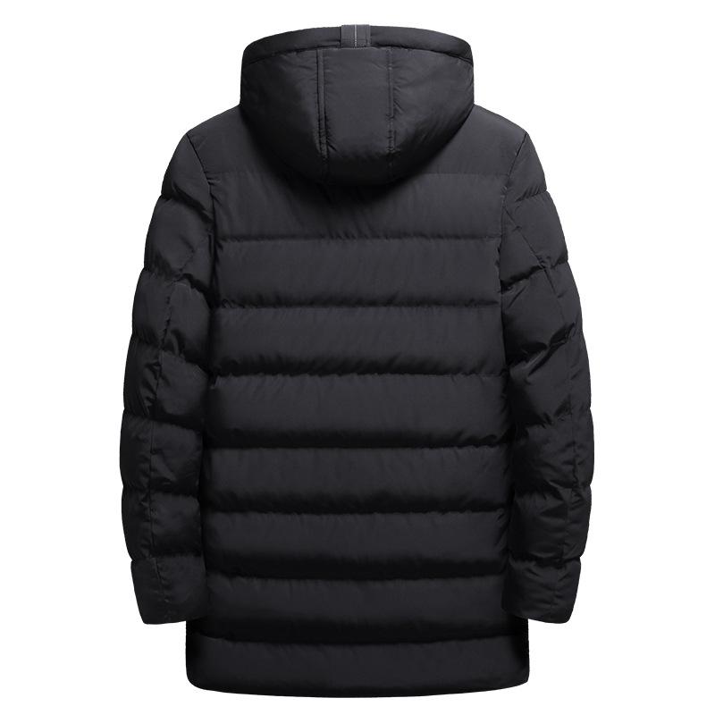 Winter Jackets for Men Plus Size Thickened Warm Hooded Medium-length Versatile Knee-high High-grade Cotton Jacket Young and Middle-aged Cozy Jacket