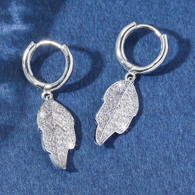 GemChic женские серьги-гвоздики Superflash циркониевые серьги в форме листьев модные крутые серьги-капли на день рождения, Рождество, ювелирные изделия, подарок