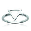 Silver Ring 'Triangle' Silver (rhodium) - 10x10 Mm