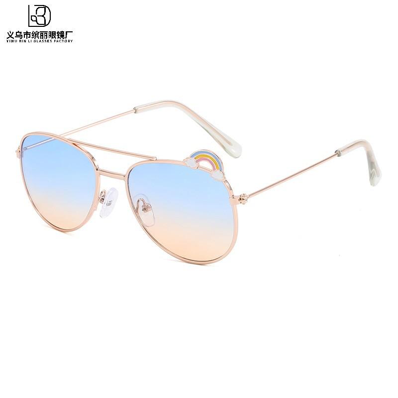 Fashion Children'S Sunglasses Cute Rainbow Double Beam Baby Sunglasses Sun Protection Uv Protection Glasses
