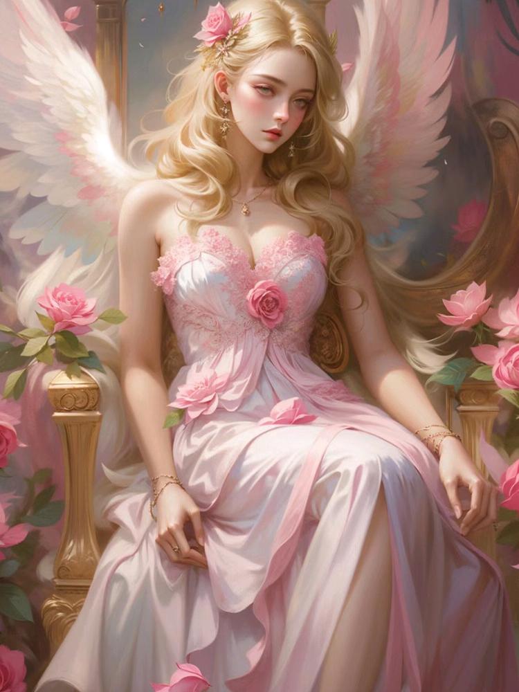 Новая алмазная роспись Красная серия Крылатый ангел Девушка 5DDIY Картина Мозаика Вышивка Хэллоуин Украшение стены Подарок