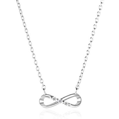 Ожерелье Infinity Diamond Ladies Популярное золото K18 925 серебро Сделано в Японии Подарочная коробка Подарок Свадебный аксессуар Джон Люк [JOHNLUKE] ne_infinity_PLT