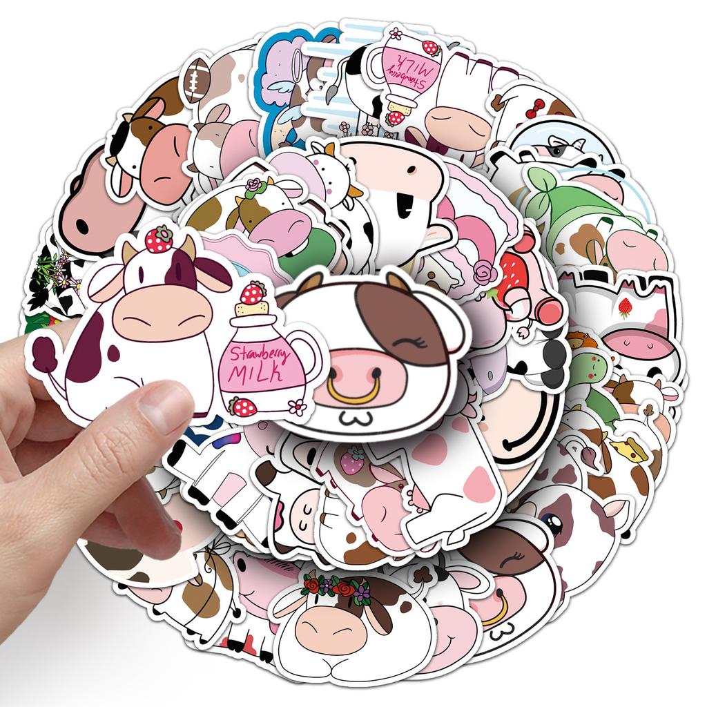 50 Мультяшный Инс Стиль Милый Корова Декоративный Самокат Чемодан Мотоцикл Мотоцикл Мотоцикл Автомобильные Наклейки