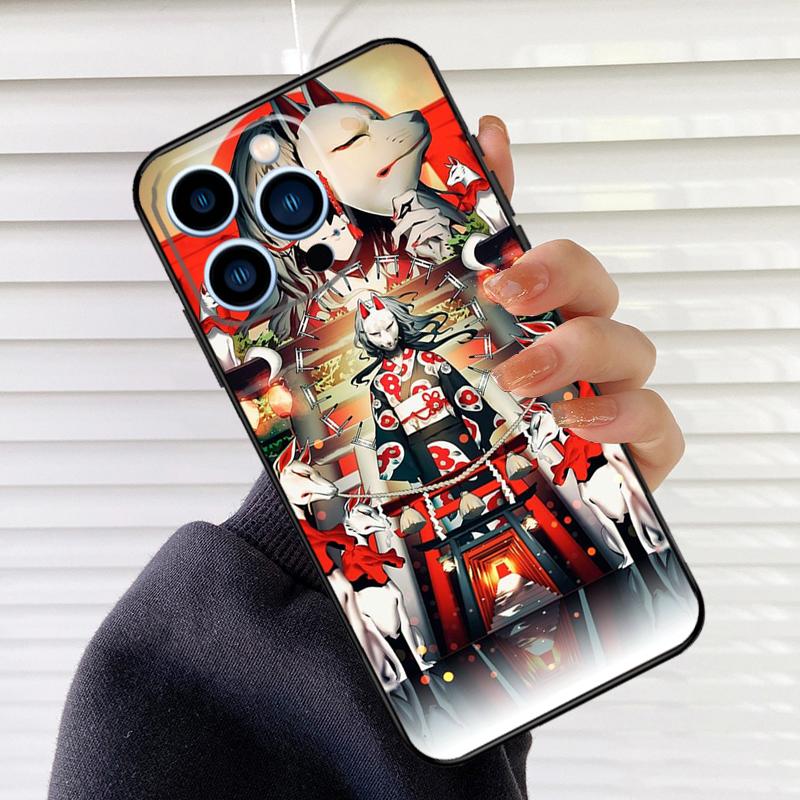 Чехол для телефона в японском стиле с аниме-лисой для iPhone 16 15 14 13 11 12 17 Pro Max mini 15 16 Plus 16e 17 Air Cover Fundas