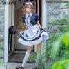 SCIONE Sexy Sweet Gothic Lolita Dress Maid Costume Anime Cosplay Maid Uniform Halloween Costum Women
