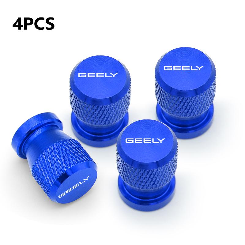 4Pcs Car Wheel Tire Valve Caps Tyre Stem Covers Airdust Waterproof For GEELY coolray Starray emgrand emgrand tugella Car Decor