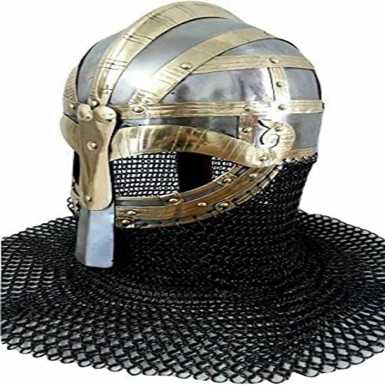 X-Mas 16Ga SCA LARP Шлем викинга Шлем вандала Valsgärde Костюм воина Новое серебро