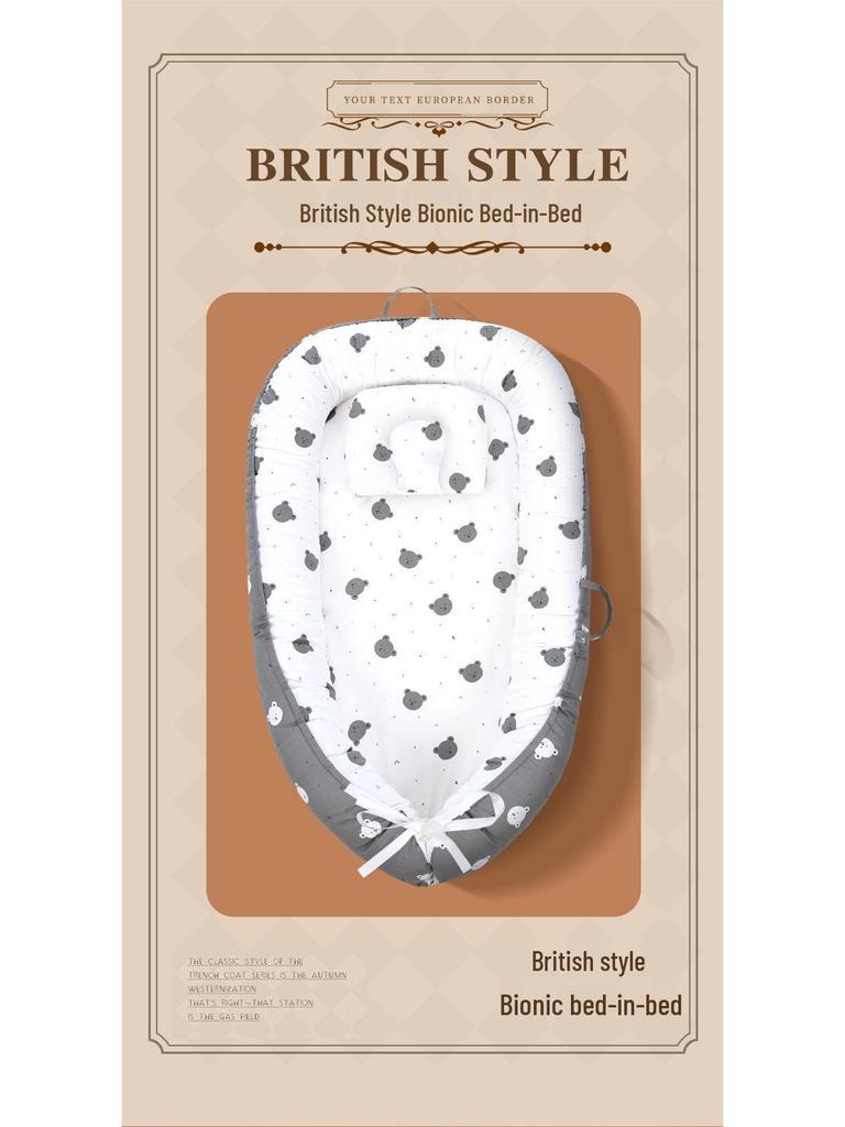 Подушка для младенца из чистого хлопка, портативная, противодавящая, и гнездо для кроватки